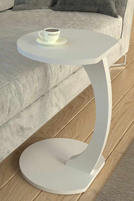 Tekerlekli C Yan Sehpa | Koltuk ve Yatak Yanı Laptop Masası | Taşınabilir Pratik Servis Sehpa Modeli