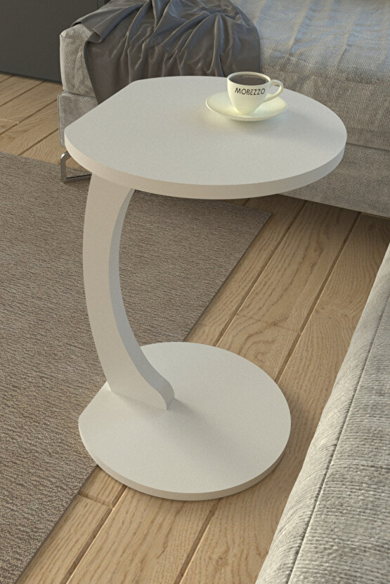 Tekerlekli C Yan Sehpa | Koltuk ve Yatak Yanı Laptop Masası | Taşınabilir Pratik Servis Sehpa Modeli