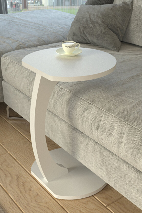 Tekerlekli C Yan Sehpa | Koltuk ve Yatak Yanı Laptop Masası | Taşınabilir Pratik Servis Sehpa Modeli