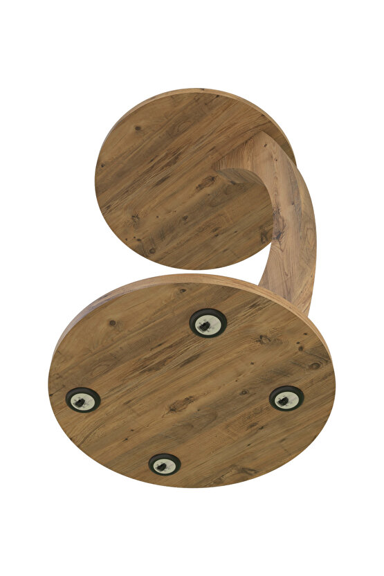 Tekerlekli Yuvarlak C Sehpa Koltuk Yanı Laptop Masası Modern Zigon Yan Sehpa Salon Ofis