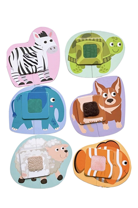 Dokulu Hayvanlar 1+ Yaş Çocuklar için 18 Parçalı Eğitici ve Eğlenceli Yapboz-Puzzle Serisi