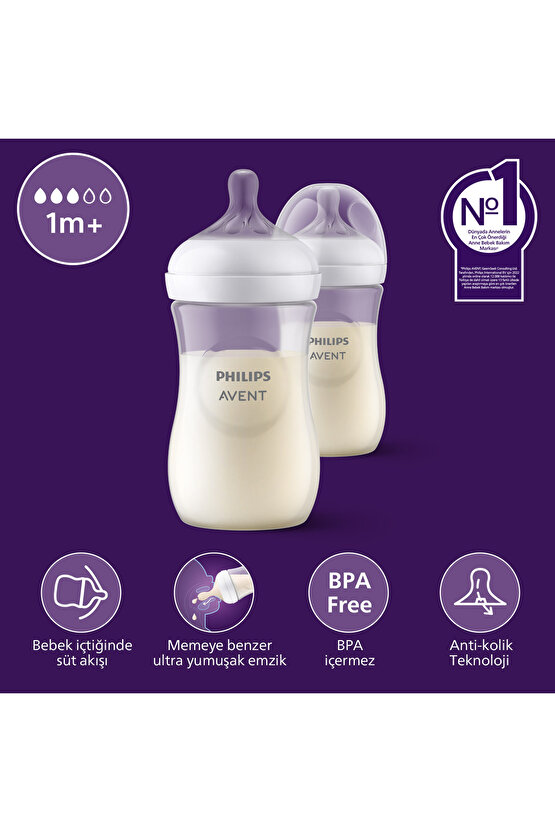 Scy90302 Natural Response Pp 2li Biberon Seti, 1+ay 260ml