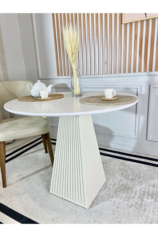 90 Cm Yuvarlak Ahşap Yemek Masası - Fungi Mantar Masa - Çalışma Masası - Balkon Ve Kafe Masası