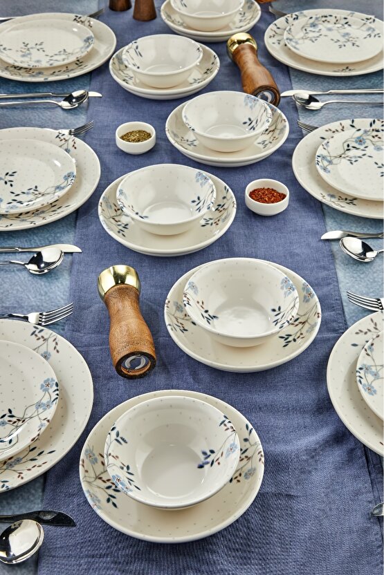 24 Parça Porselen Yemek Takımı - 6 Kişilik, Şık ve Dayanıklı Tasarım