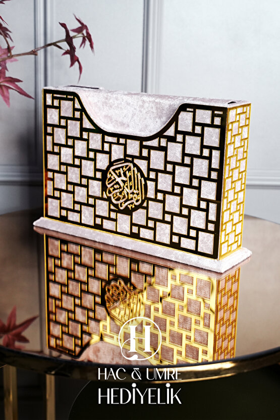 Hediyelik Kuran | Lüks Ahşap Kutulu Kadife Kaplama Kuranı Kerim