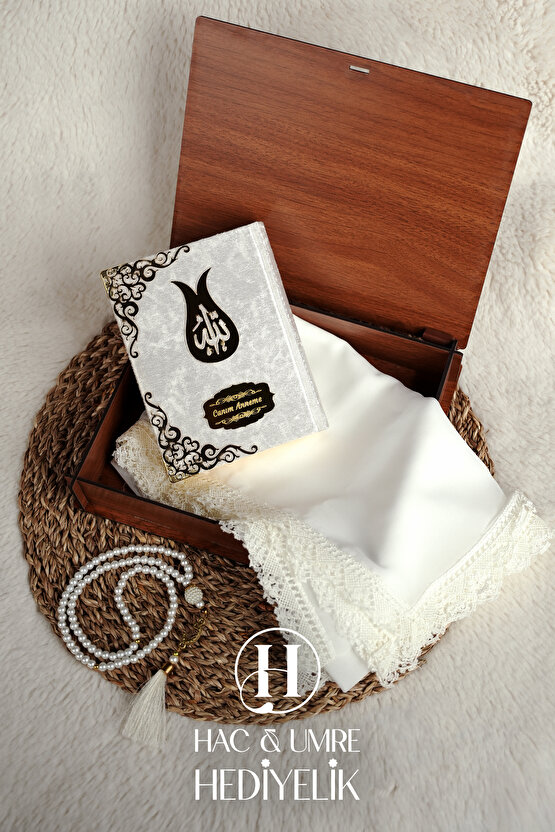 Anneye Hediye | Anne Doğum Günü Hediyesi | Anneler Günü Hediyesi | Kadife Kuran Şal İnci Tesbih Seti