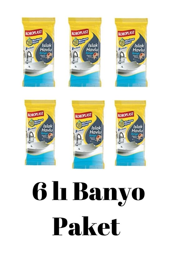 Islak Havlu Banyo Okyanus Kokulu 6 Paket Xtra Büyük 30 Adet 20x30 Cm