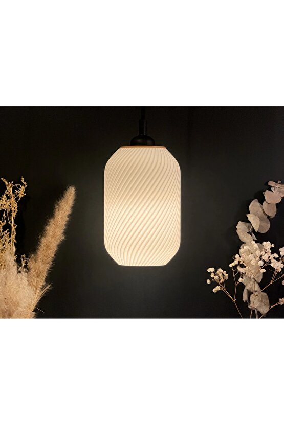 Dekoratif Ziltav Tekli Sarkıt Beyaz Avize