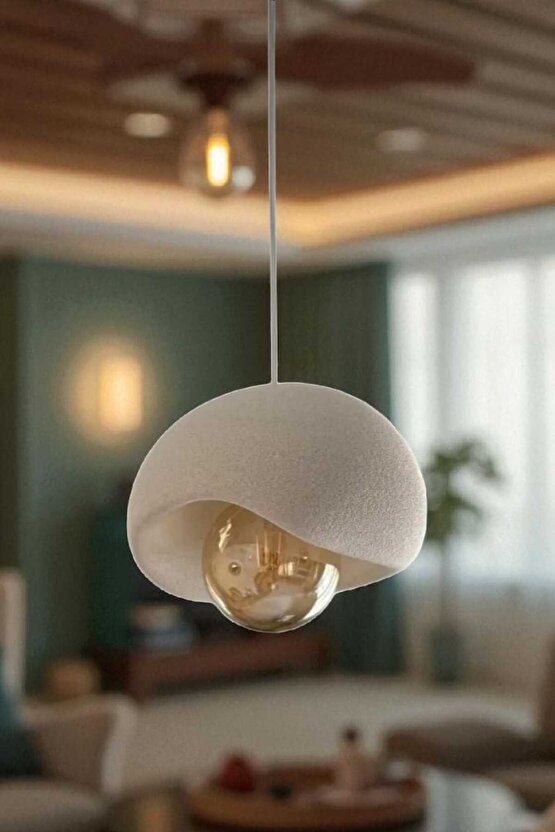 Tekli Sarkıt Avize Rustik E27 Modern Avize Bohem Beton Görünüm (E27 Ampul Dahildir.)