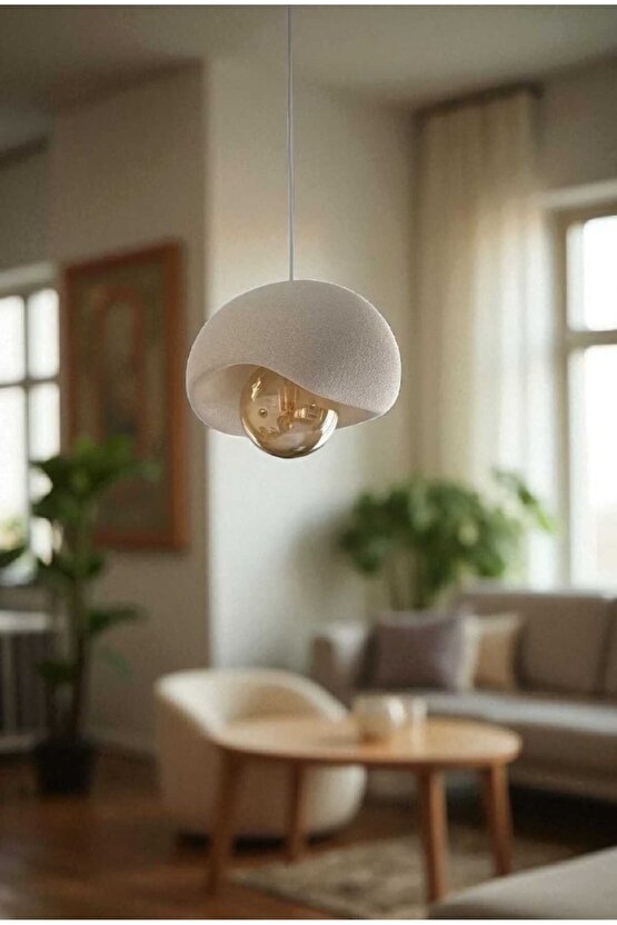 Tekli Sarkıt Avize Rustik E27 Modern Avize Bohem Beton Görünüm (E27 Ampul Dahildir.)