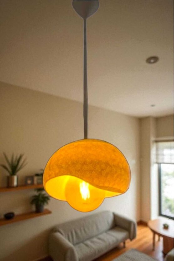 Tekli Sarkıt Avize Rustik E27 Modern Avize Bohem Beton Görünüm (E27 Ampul Dahildir.)