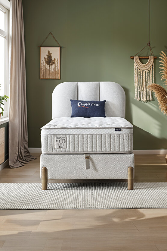 Bohem Prime Tek Kişilik Uyku Seti – Pocket Yaylı Yatak, Sandıklı Baza, Başlık 3 lü Set