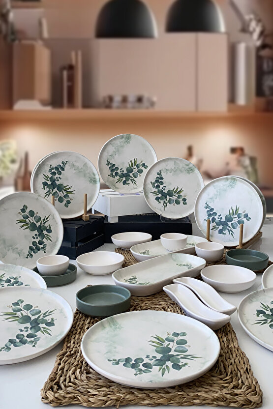 Okaliptus 12 Kişilik 25 Parça Kahvaltı Takımı