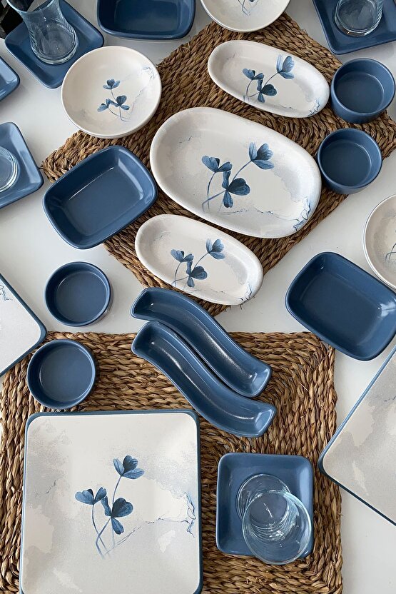 Kare Blue Magic Kahvaltı Takımı 12 Kişilik 51 Parça