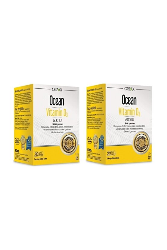 Ocean Vitamin D3 600 Iu 20 Ml Sprey 2 Kutu