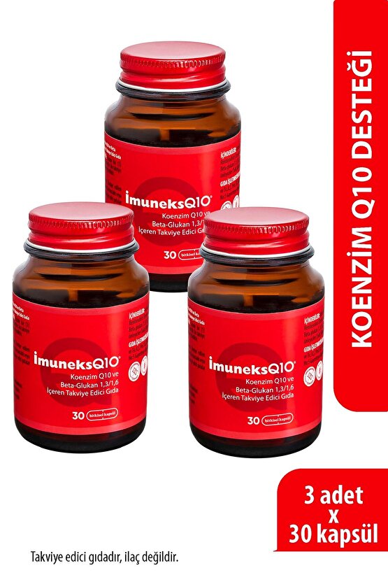 Q10® Beta Glukan (1,31,6) ve Koenzim Q10 İçeren Takviye Edici Gıda x 3 Adet