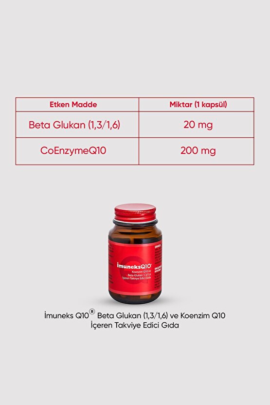 Q10® Beta Glukan (1,31,6) ve Koenzim Q10 İçeren Takviye Edici Gıda x 2 Adet