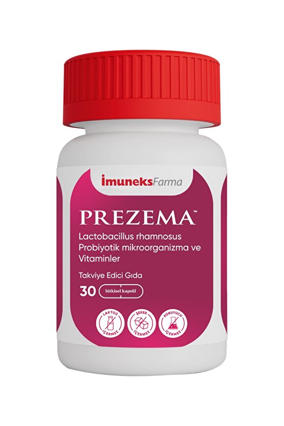 Prezema™ Lactobacillus rhamnosus Probiyotik ve Vitaminler İçeren Takviye Edici Gıda 30 Kapsül