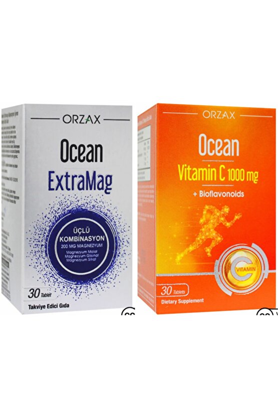 Extramag Üçlü Kombinasyon 30 Tablet + Vitamin C 1000mg 30 Tablet