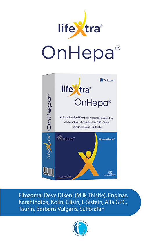 Onhepa 30 Yumuşak Kapsül Silibin Fosfalipid Kompleks Kolin Glisin L-sistein Sülforafan
