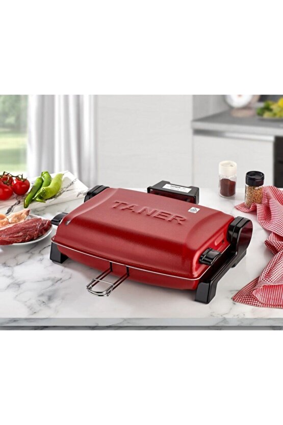 Kebapçı Elektrikli Izgara Mangal Barbekü Çift Telli Büyük Boy Kırmızı Tnrız1705