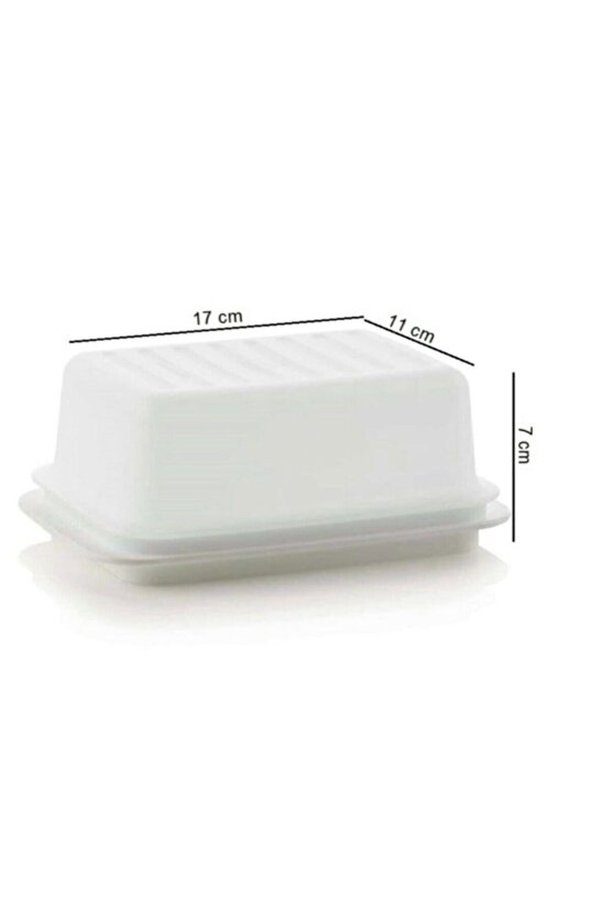 Kapaklı Tereyağlık Eko Tereyağ Margarin Saklama Kabı Hsgl Beyaz