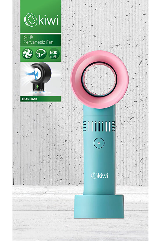 Kfan-7610 Şarjlı Pervanesiz Taşınabilir El Fanı