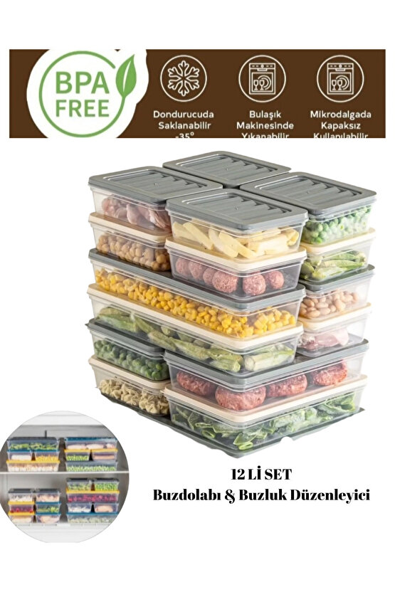 Yatay buzdolabı difriz düzenleyici saklama kabı mikrodalga kabı