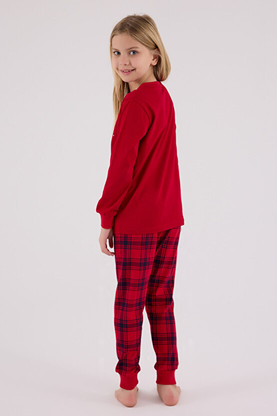 Kız Çocuk Kırmızı Pijama Takımı