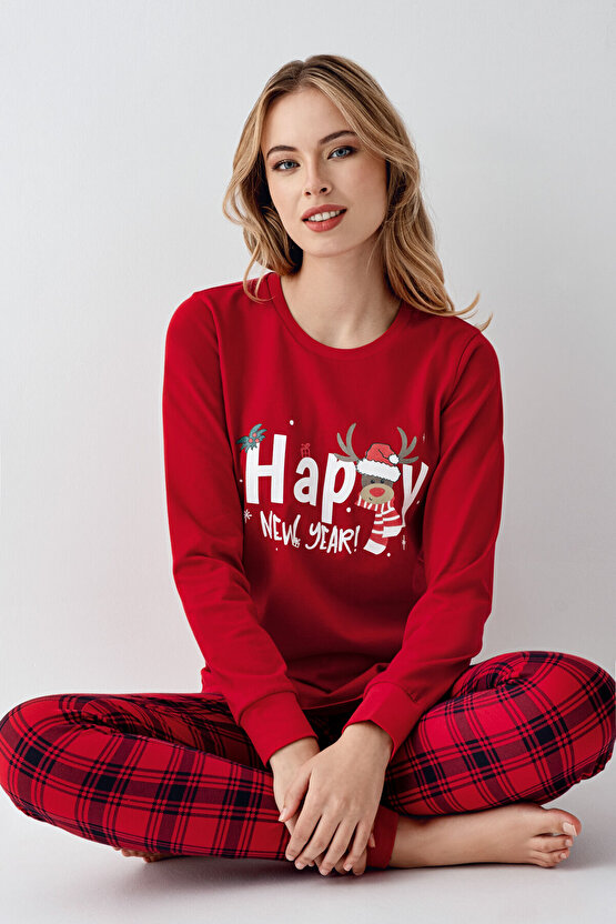 Kadın Kırmızı Pijama Takımı
