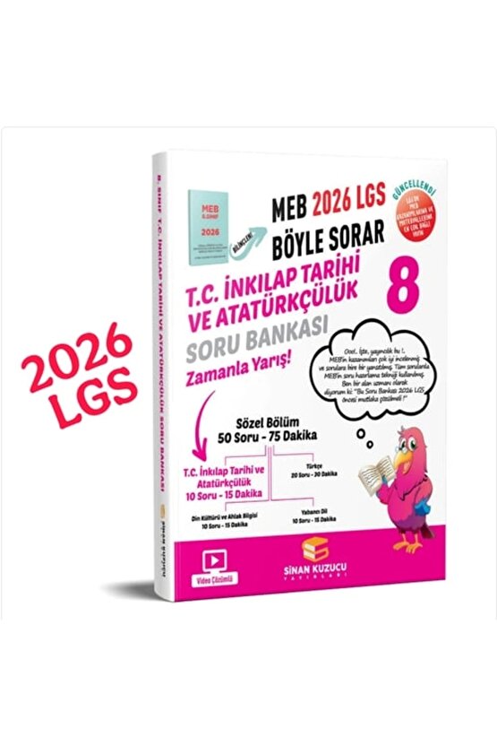 8. Sınıf İnkılap Tarihi ve Atatürkçülük Soru Bankası  Sinan Kuzucu Yayınları  9786256804616