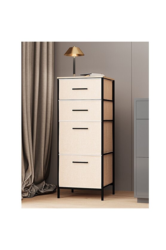 Çok Amaçlı Dolap 4 Çekmeceli Komodin Sehpa