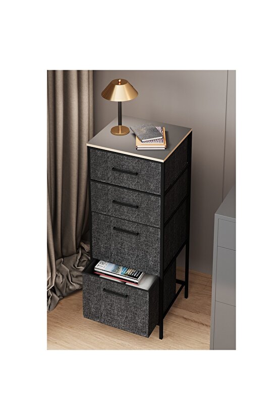 Çok Amaçlı Dolap 4 Çekmeceli Komodin Sehpa