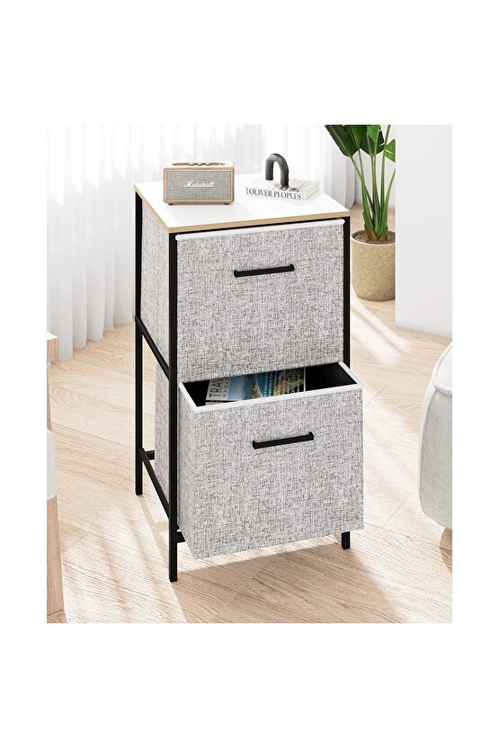 Çok Amaçlı Dolap 2 Çekmeceli Orta Boy Komodin Sehpa