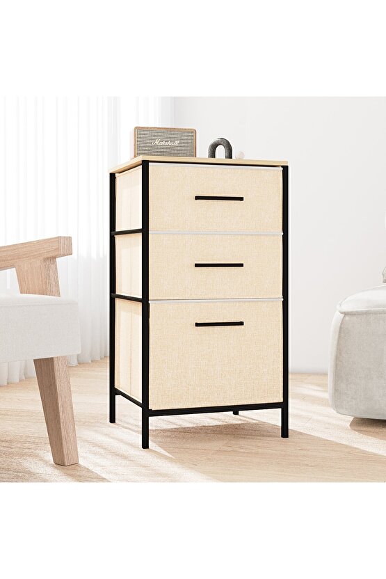 Çok Amaçlı Dolap 3 Çekmeceli Orta Boy Komodin Sehpa