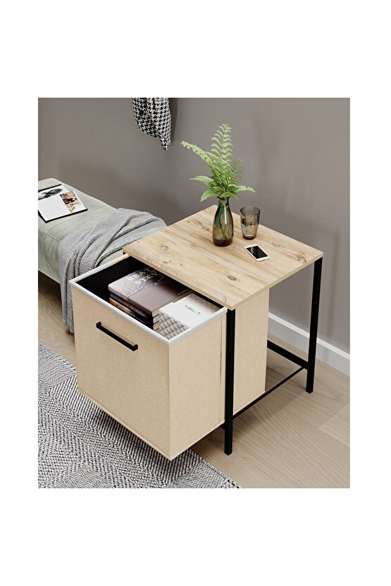 Çok Amaçlı Dolap 1 Çekmeceli Komodin Sehpa