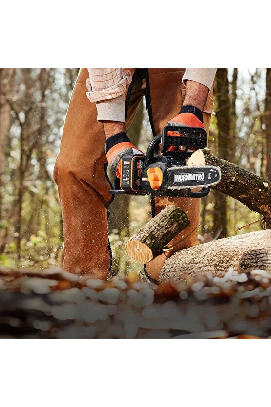 WG350E 20Volt 4.0Ah Li-ion 30CM Profesyonel Şarjlı Kömürsüz Zincirli Testere