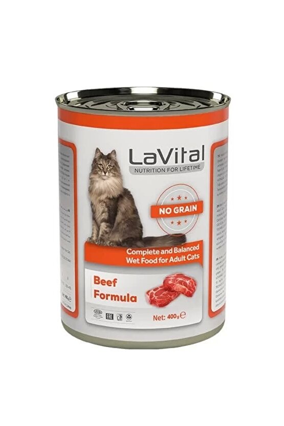 Lavital Adult Tahılsız Biftekli Yetişkin Konserve Kedi Maması 400 Gr