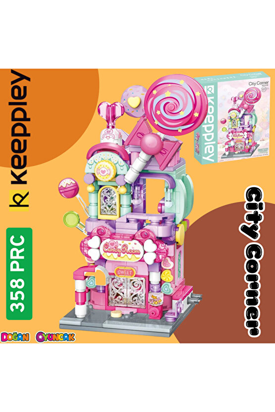 Mikro Blok Şeker Dükkanı 358 Parça - Lego Setleri - Keeppley Mini Lego - Dükkan Lego - Keeppley Lego