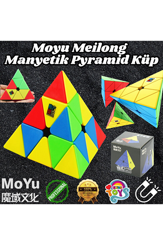 Orijinal MoYu Meilong Piramit Manyetik Küp - Moyu Speed Cube - Moyu Piramit Zeka Küpü - Zeka Küpü -