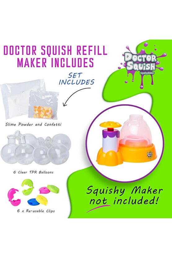 Doctor Squish Pack Refill Neon, Yedek Paket Parlak Simli Sukuşi Yapım Seti - Doktor Sukuşi - Sukuşi