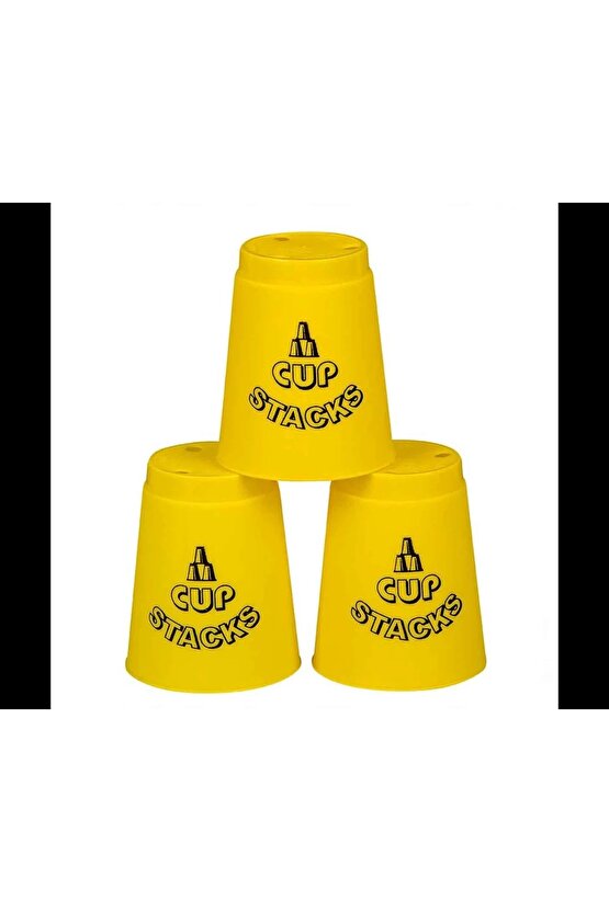 Orijinal Cup Stacks Bardak Oyunu - Speed Cup - Hızlı Bardaklar Oyunu - Hızlı Bardak Oyunu - Sarı