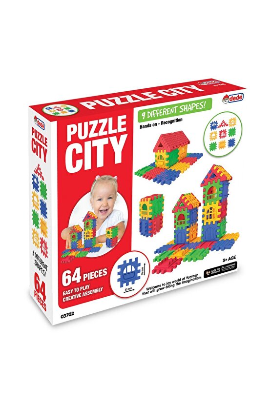 Puzzle City 64 Parça - Lego Oyuncaklar - Yapı Oyuncakları - Puzzle City Oyuncak