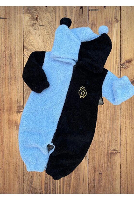 Welsoft Peluş Fermuarlı Kışlık Unisex Kız Erkek Bebek Uyku Tulumu Bebek Tulumu Çocuk Tulumu Kostümü