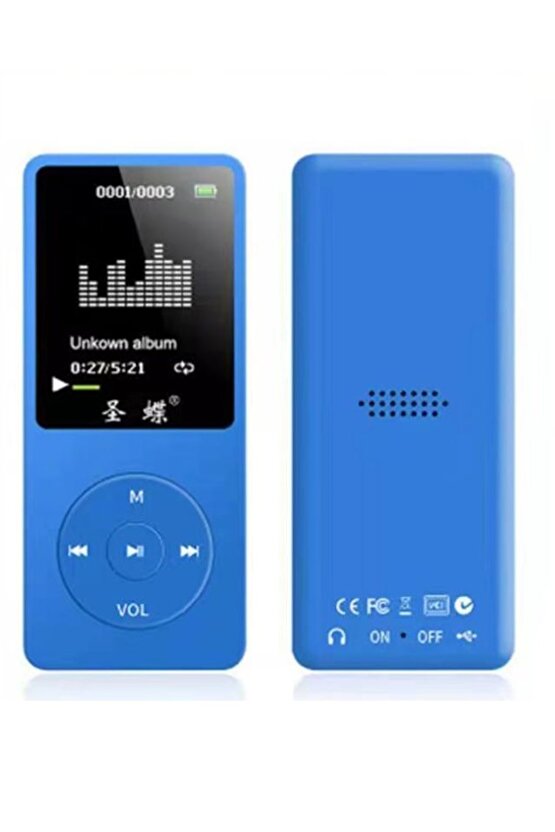8GB HAFIZA KARTLI BLUETOOTHLU MP3 ÇALAR SES KAYIT FM RADİO DAHİLİ HOPARLÖR EKRANLI MÜZİK ÇALAR
