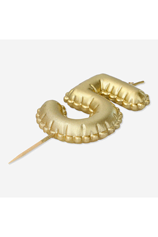 5 Numaralı Altın Rengi Pasta Mumu