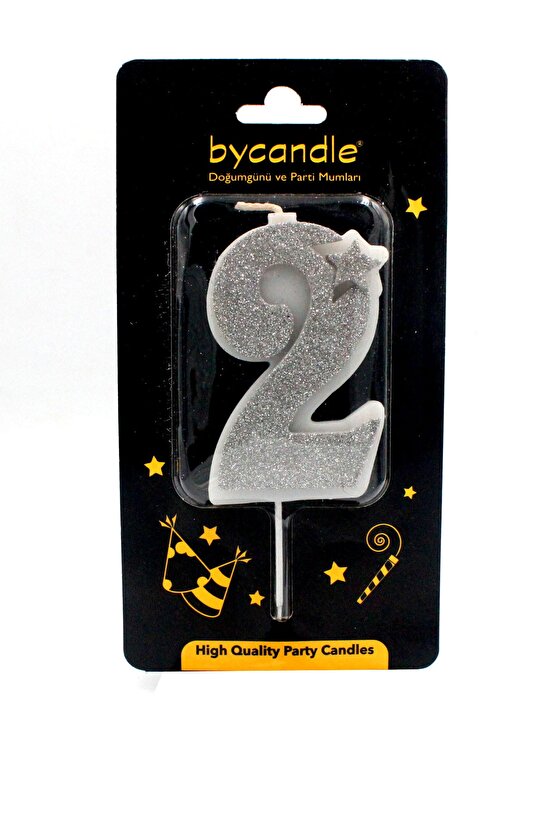 Simli Gri Rakam Mum-2