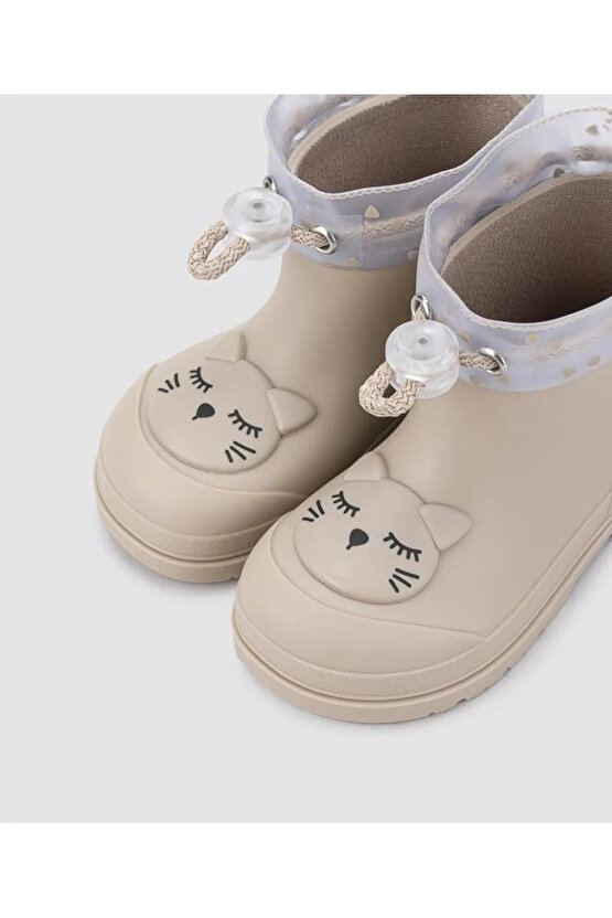 W10322 Mendi Gato Kız Çocuk Yağmur Çizmesi BEJ