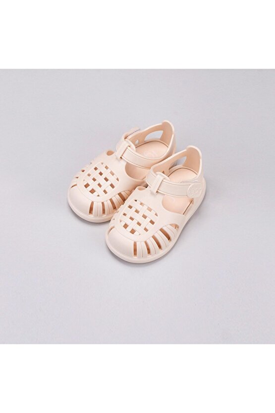 Tobby Solid Bebek Krem Sandalet