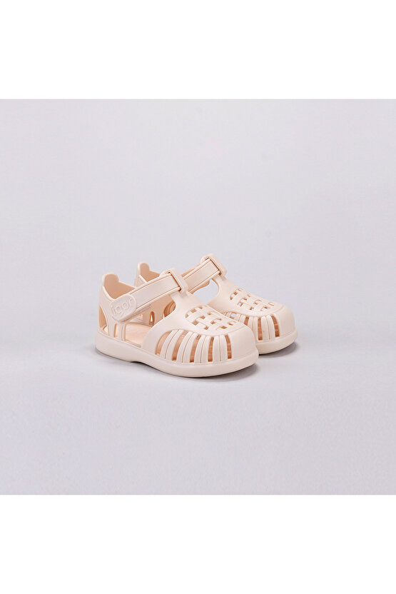 Tobby Solid Bebek Krem Sandalet